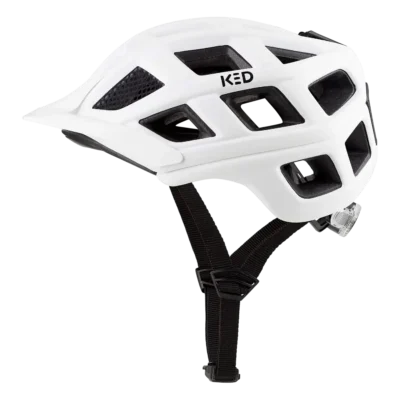 Fietshelm KED Crom M - MTB - Mat wit - Zijkant Fietshelm KED Crom M - MTB - Mat wit - Zijkant