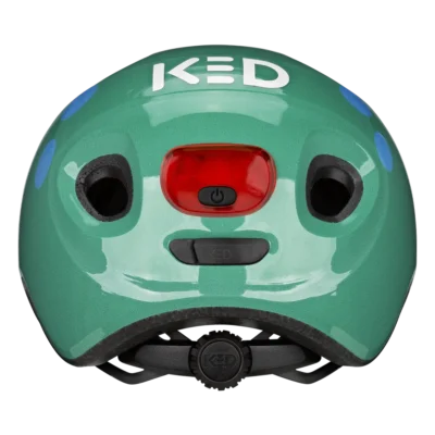 KED Meggy Spark LED achterlicht USB oplaadbaar gemonteerd op Meggy Spark Monster Mood groen KED Meggy Spark LED achterlicht USB oplaadbaar gemonteerd op Meggy Spark Monster Mood groen