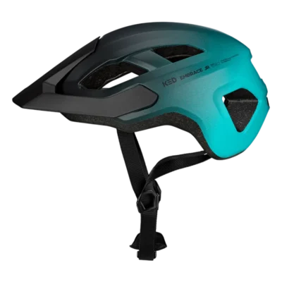 Kinderhelm KED Embrace Jr - MTB - Blauwgroen - zwart mat - Zijkant