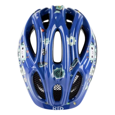 Kinderhelm KED Meggy II Trend - Robots - Blauw - Bovenzijde