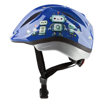 Kinderhelm KED Meggy II Trend - Robots - Blauw - Zijkant