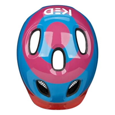 Kinderhelm KED Meggy Spark - Loopster - Blauw - roze - Bovenzijde