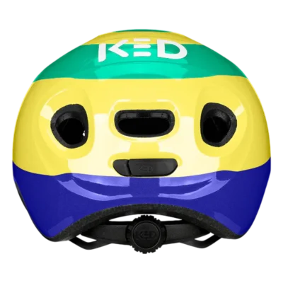 Kinderhelm KED Meggy Spark - Loopster - Geel - groen - Achterzijde