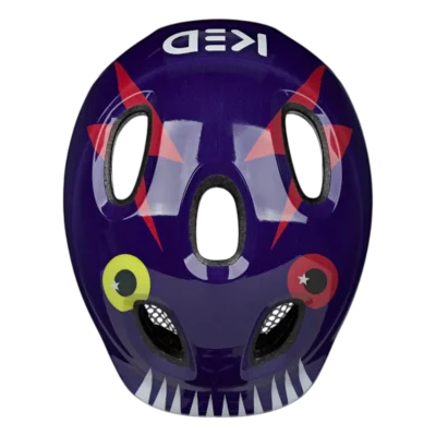 Kinderhelm KED Meggy Spark - Monster - Paars - blauw - Bovenzijde