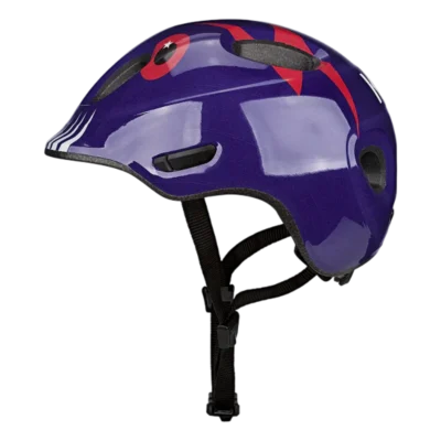 Kinderhelm KED Meggy Spark - Monster - Paars - blauw - Zijkant