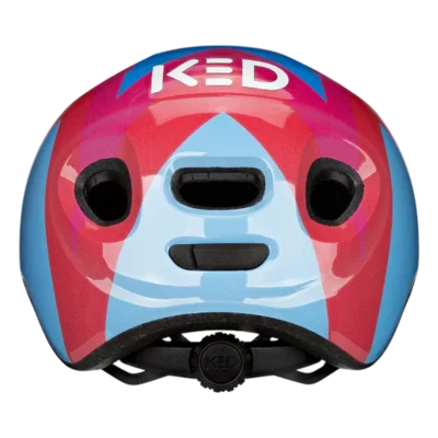 Kinderhelm KED Meggy Spark - Sterrenpatroon - Blauw - rood - Achterzijde