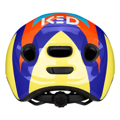 Kinderhelm KED Meggy Spark - Sterrenpatroon - Geel - blauw - Achterzijde