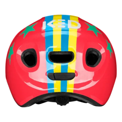Kinderhelm KED Meggy Spark - Sterrenstrepen - Rood - Achterzijde