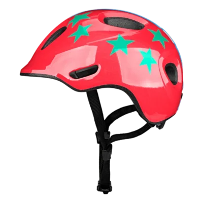 Kinderhelm KED Meggy Spark - Sterrenstrepen - Rood - Zijkant