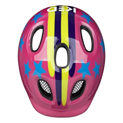 Kinderhelm KED Meggy Spark - Sterrenstrepen - Roze - Bovenzijde