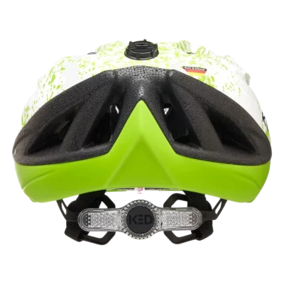 Kinderhelm KED Street Jr Pro - Limegroen - wit mat - Achterzijde