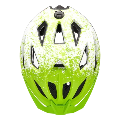 Kinderhelm KED Street Jr Pro - Limegroen - wit mat - Bovenzijde